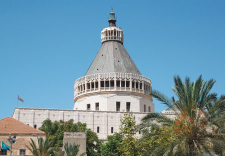 De moderne basiliek van de Verkondiging in Nazareth