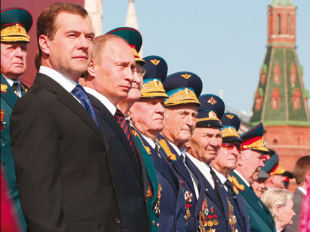 Dmitri Medvedev en Vladimir Poetin