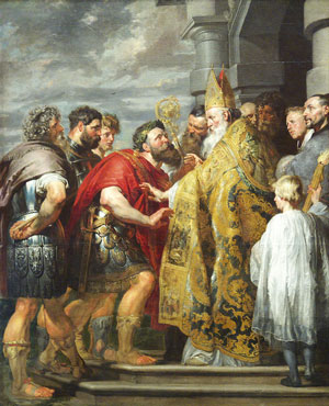 Theodosius de Grote en Sint-Ambrosius