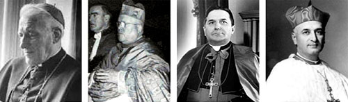 Kardinaal Cushing - Kardinaal O'Hara - Mgr. Rummel - Mgr. Meyer