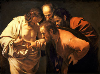 Caravaggio, Het ongeloof van de H. Thomas (ca. 1602).
