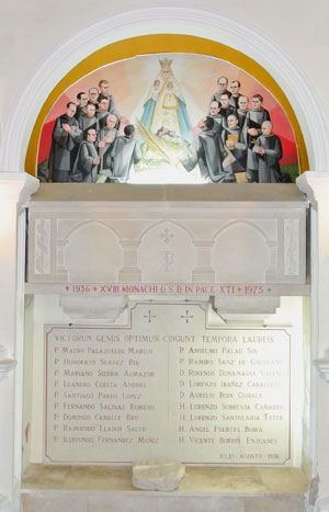 Het klooster van El Pueyo bij Barbastro vereert achttien benedictijnen die bij het begin van de burgeroorlog opgepakt werden en die, na drie verschrikkelijke weken in gevangenschap, in augustus 1936 de marteldood stierven.