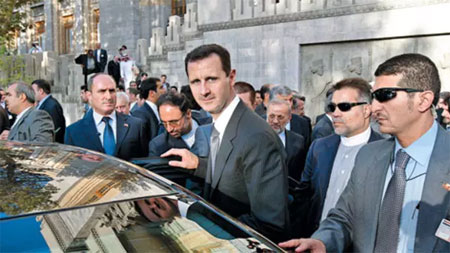 President Assad op bezoek in Teheran in februari 2007.