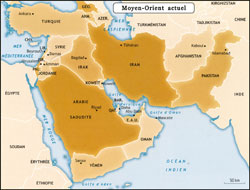 Landkaart 1: het huidige Midden-Oosten.
