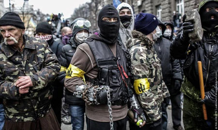 Tijdens de Majdanrevolte in Kiev (februari 2014) speelden Oekraïense neonazi’s een prominente rol.