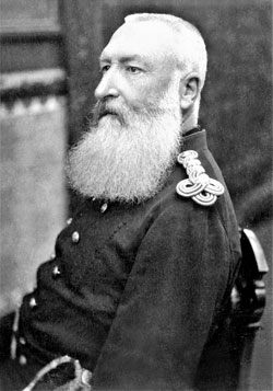 Leopold II in de jaren 1890, toen Congo-Vrijstaat van alle kanten onder vuur werd genomen. 