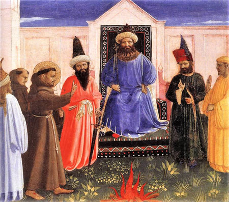 De H. Franciscus van Assisi aan het hof van de Egyptische sultan... aan wie hij het Evangelie van Christus predikte.