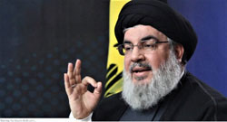 Hassan Nasrallah, de politieke leider van de Hezbollah.