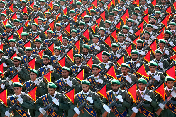 De Iraanse Revolutionaire Garde, 120.000 man sterk, is het militair elitekorps van Iran. Het is hun opdracht het islamitisch regime te verdedigen.