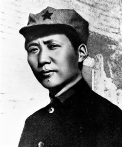 Mao Zedong tijdens de Lange Mars in 1935 