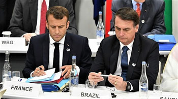 De globalist Macron viseert na de Hongaarse nationalist Orbán nu ook de rechtse Braziliaanse president Bolsonaro.