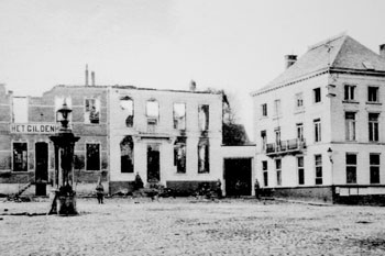De Grote Markt van het afgebrande Aarschot
