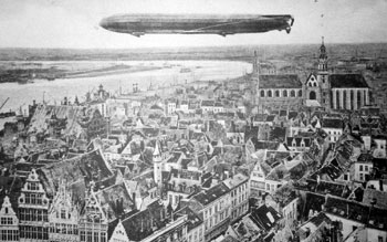 Antwerpen gebombardeerd door een zeppelin