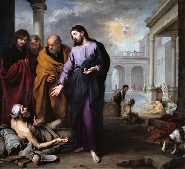 De genezing van de lamme van Bethesda. Schilderij door Murillo ( 1667-1670 ). 