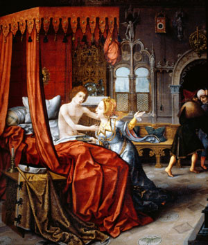 Amnon overweldigt Tamar.